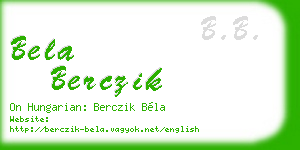 bela berczik business card