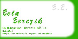 bela berczik business card